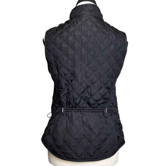 Vest Quilted Pockets Zipper Closure Black Color Size XSP CROFT & BARROW - Picture 2 of 10